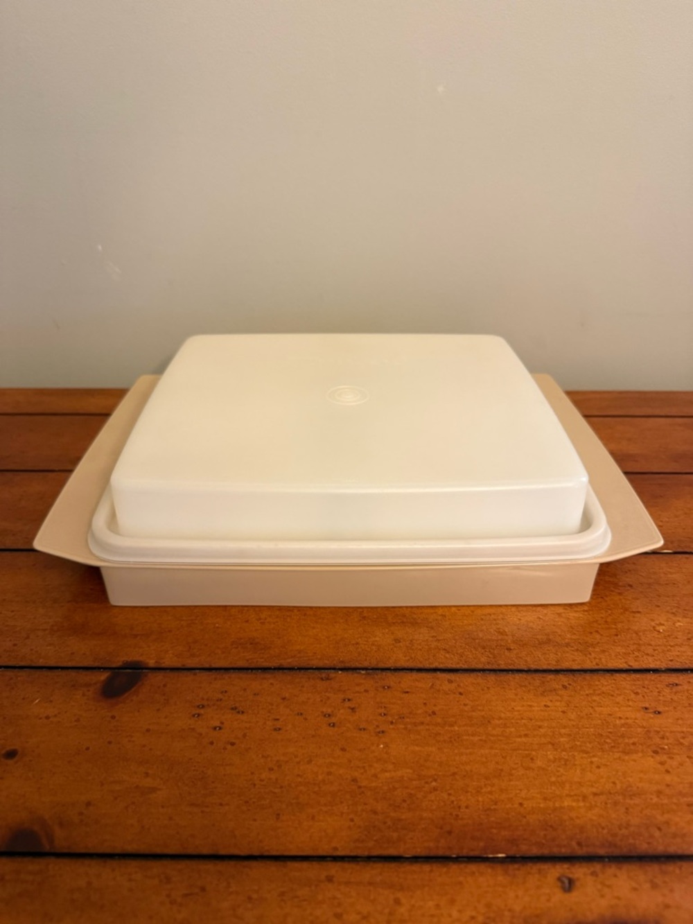 Tupperware Deviled Egg Keeper Carrier Tray Container 723-1 Vintage Almond Beige